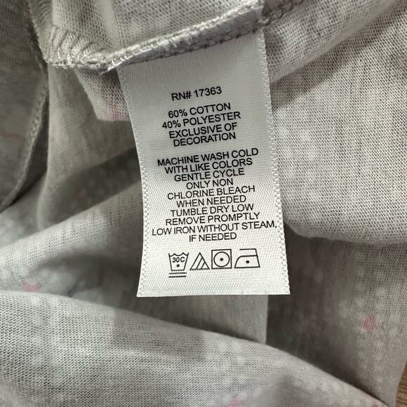 Aria Pajama Gown Scottie Dogs Gray PInk White Embroidered Womens Size L Pullover - Picture 6 of 7